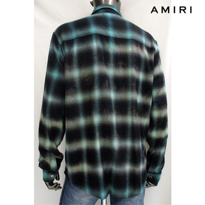 楽天市場 アミリ Amiri メンズ トップス シャツ 長袖 ロゴ ボタンロゴ刻印 グラデーションカラーチェックシャツ 緑 F9m061pd Aqua Glacier Gb91s R R 送料無料 Smtb Tk ガッツ ブランドショップ