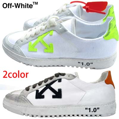 楽天市場 完売 オフホワイト Off White メンズ 靴 スニーカー ロゴ 2color ダーティー加工 サイドアロー付ローカットスニーカー 白 黄 白 オレンジ Omia042e 19d 0160 0119 Gb91s R 送料無料 Smtb Tk ガッツ ブランドショップ