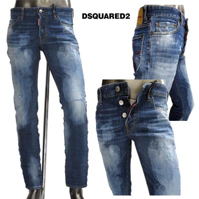 DSQUARED2 ディースクエアード2 ブリーチ加工デニム ディースクエアード クラッシュ&ハイブリーチ加工 ジーンズ