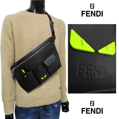 楽天市場 完売 フェンディ Fendi メンズ バック 鞄 ボディーバッグ ユニセックス可 Fendiロゴ Ffズッカ柄 バッグ バグズプレート付レザーボディーバッグ ブラック 7va459 te F17h2 R 91a 送料無料 Smtb Tk ガッツ ブランドショップ