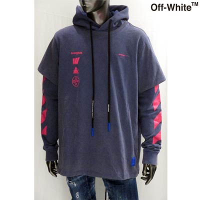 楽天市場 オフホワイト Off White メンズ トップス パーカー フーディー ロゴ マルチロゴ バックアートプリント カットソードッキングパーカー ネイビー Omab033e 30 R Ha91a 送料無料 Smtb Tk ガッツ ブランドショップ