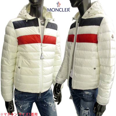 全国宅配無料 楽天市場 モンクレール Moncler メンズ アウター ダウン ジャケット ロゴ Kourou ロゴワッペン ジップ部分ロゴプリント トリコロールライン入りダウンジャケット ホワイト 1a C0453 032 R 02s 年春夏新作 送料無料 Smtb Tk