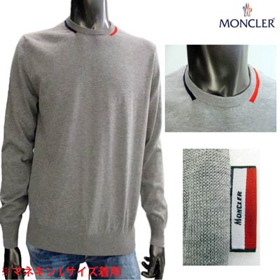 楽天市場 モンクレール Moncler メンズ トップス ニット セーター サマーニット ロゴ ネック部分バイカラー サイドmonclerタグ付きサマーニット グレー 9c V9121 984 R 91a 送料無料 Smtb Tk ガッツ ブランドショップ