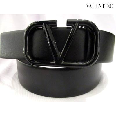 valentino garavani 黒 レザーベルト Valentino/ヴァレンティノ｜ブラック レザー ベルト