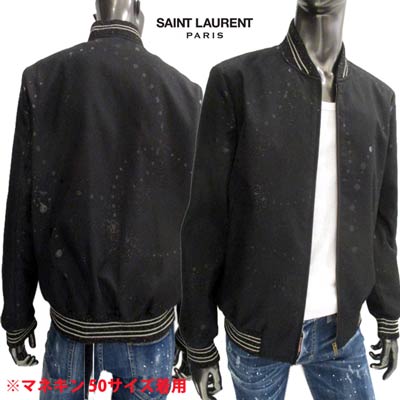 楽天市場 サンローランパリ Saint Laurent Paris メンズ アウター ジャケット ジップsaint Laurentロゴ刻印 スプラッターラメプリント付きボンバージャケット 黒 Y2a03 1000 R 02s 年春夏新作 送料無料 Smtb Tk ガッツ ブランドショップ