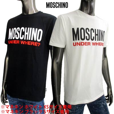 モスキーノ MOSCHINO メンズ トップス Tシャツ 半袖 ロゴ 2color ビッグMOSCHINOロゴ・ロゴタグ付きTシャツ 白/黒 A1915 8103 1/555 (R18700) オールシーズン【送料無料】 【smtb-TK】