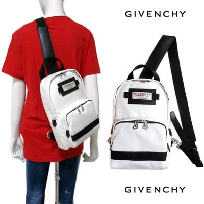ジバンシー GIVENCHY メンズ 鞄 御徒面子 上半身御徒面子 ロゴタイプ ユニ一発やる可 GIVENCHYロゴタイプ・ロゴタイプ目じるしジップ付うしろ側容器に並べる型上半身御徒面子 白 BK505U K0S9 116 (R158400)  02S 春夏【貨物輸送無料】 【smtb-TK】