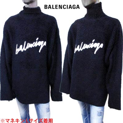 高知インター店 楽天市場 バレンシアガ Balenciaga メンズ トップス ニット セーター ロゴ ロールネック フロントbalenciagaロゴワッペン付きオーバーサイズニット ネイビー T31 8065 R 02a 年秋冬新作 送料無料 Smtb Tk ガッツ