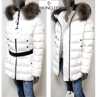 楽天市場 完売 モンクレール Moncler レディース アウター ダウン ジャケット コート ロゴ Clion ブルーフロストフォックスファー使用 ロゴ刻印ベルト付きダウンコート 白 1b C0059 034 R 02a 年秋冬新作 送料無料 Smtb Tk ガッツ ブランド