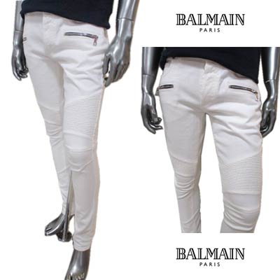 楽天市場 バルマン Balmain メンズ パンツ ボトムス ロゴ Balmainロゴ刻印ジップ ボタン付きバイカーホワイトパンツ 白 Vh1mg005 032d 0fa R 12s 21年春夏新作 送料無料 Smtb Tk ガッツ ブランドショップ