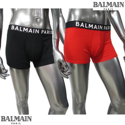 人気特価激安 バルマン Balmain メンズ 小物 下着 アンダーウェア ロゴ 2color ウエストゴム部分balmainロゴプリント付き ボクサーパンツ 赤 黒 Brld 600 001 R 121 21年春夏 Smtb Tk W 高知インター店 Www Papermoney World Com