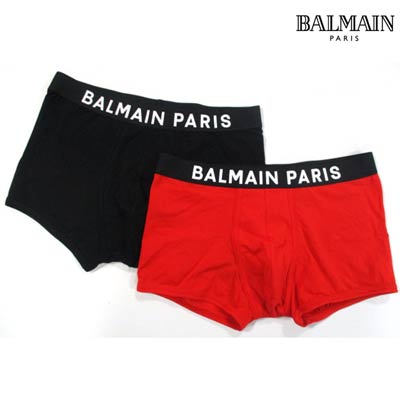 人気特価激安 バルマン Balmain メンズ 小物 下着 アンダーウェア ロゴ 2color ウエストゴム部分balmainロゴプリント付き ボクサーパンツ 赤 黒 Brld 600 001 R 121 21年春夏 Smtb Tk W 高知インター店 Www Papermoney World Com