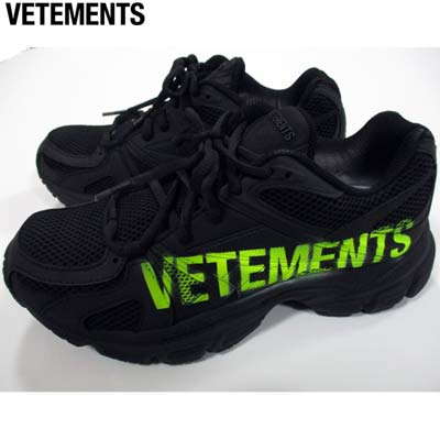 爆売り ヴェトモン Vetements レディース 靴 スニーカー Reebokコラボ タン部分 サイドvetementsイエローロゴ メッシュ加工入りスニーカー ブラック Ue51sn0x 1385 R 121 21年春夏新作 送料無料 Smtb Tk Seal限定商品 Precisionnm Com