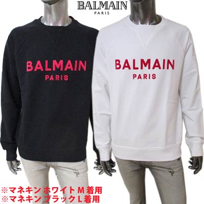 新品 楽天市場 バルマン Balmain メンズ トップス スウェット トレーナー ロゴ 2color 前vガゼット Balmain Paris ピンクカラーロゴ付スウェット ホワイト ブラック Vh0jq005 B042 Gfl Ecx R 121 21年春夏新作 送料無料 Smtb Tk ガッツ ブランド