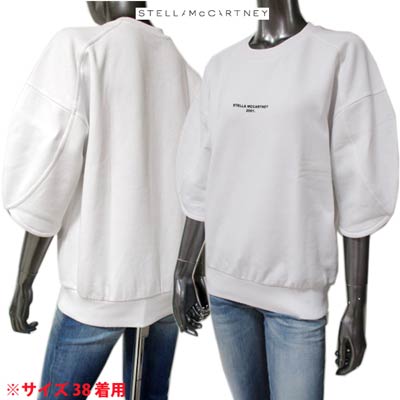 ステラマッカートニー STELLA McCARTNEY レディース トップス スウェット トレーナー ロゴ 七分丈/デザインスリーブ・スモールロゴプリント付スウェット ホワイト 603139 SOW68 9000 (R63800) 121 春夏【送料無料】 【smtb-TK】｜ガッツ ブランドショップ