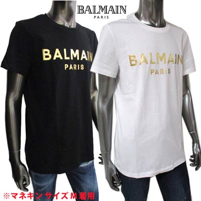 バルマン BALMAIN メンズ トップス Tシャツ 半袖 ロゴ 2color フロント