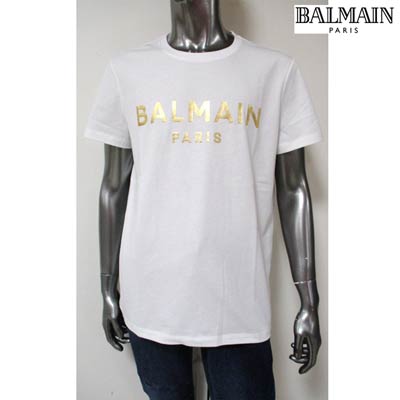 バルマン BALMAIN メンズ トップス Tシャツ 半袖 ロゴ 2color フロント