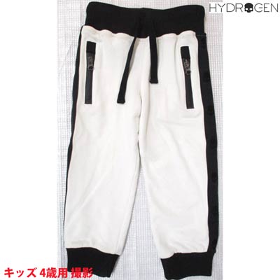 ハイドロゲン HYDROGEN メンズ キッズ パンツ ボトムス ロゴ サイドスカルロゴ刺繍ライン・ジップポケット付スウェットパンツ 白ホワイト162602 001 (R25920) DB15S 【送料無料】 【smtb-TK】|ガッツ ブランドショップ