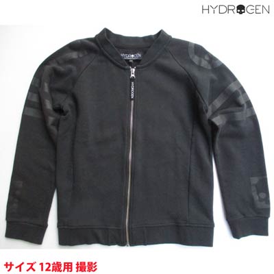 ハイドロゲン HYDROGEN メンズ キッズ トップス スウェット ロゴ 色違いも有 マルチロゴプリント・袖口スカルロゴプリント付きジップアップスウェット ブラック 黒 162000 007 (R29160) DB15S 【送料無料】 【smtb-TK】