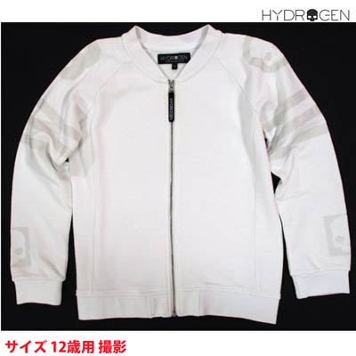 ハイドロゲン HYDROGEN メンズ キッズ 子供服 子ども トップス スウェット ロゴ 色違いも有 マルチロゴプリント・袖口スカルロゴプリント付きジップアップスウェット ホワイト 白162000 001 (R29160) DB15S 【送料無料】 【smtb-TK】