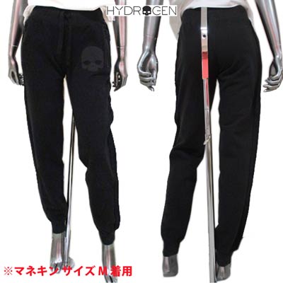 ハイドロゲン HYDROGEN レディース パンツ ボトムス ロゴ ジップポケット部分スカルロゴ付きスウェットパンツ ブラック 145012 BLACK (R29400) DB14S 【送料無料】 【smtb-TK】
