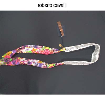 クラスロベルトカバリ Class Roberto Cavalli レディース 小物 ベルト 腰紐 マルチ花柄/ホールデザイン・ロゴ装飾付きウエストベルト ホワイト 11P CD941 005 (R47250) 【送料無料】【smtb-tk】 GT12S｜ガッツ ブランドショップ