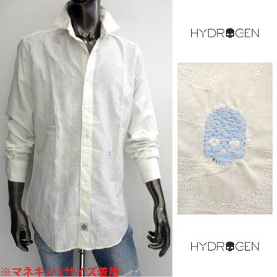 楽天市場 ハイドロゲン Hydrogen メンズ トップス シャツ 長袖 ロゴ 見えずらいですが総柄の葉っぱの刺繍があります 総柄葉っぱ 刺繍 スモールスカル刺繍ロゴ付きシャツ 白 876 R 61s 送料無料 Smtb Tk ガッツ ブランドショップ