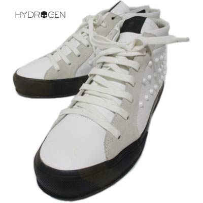 最安値に挑戦 楽天市場 ハイドロゲン Hydrogen メンズ 靴 スニーカー ロゴ タン部分ロゴ刺繍 スタッズ付き ソールカモ柄ハイカットスニーカー ホワイト 001 R Wa15a 送料無料 Smtb Tk ガッツ ブランドショップ 新規購入 Cps Media