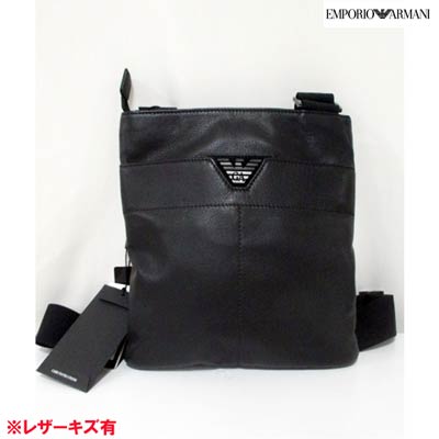 エンポリオアルマーニ EMPORIO ARMANI メンズ 鞄 御徒面子 上半身御徒面子 ロゴタイプ ユニ一発やる可 ※訳蟻 なめし革剥げ・キズ有 内部的総柄ロゴ・イーグルロゴプレート付き添い人レザーボディーバッグ 黒 Y4M045 YD41J 80001 (R78840)  15A 【貨物輸送無料】 【smtb-TK】