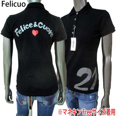 フェリキュオ Felicuo レディース トップス ポロシャツ 半袖 バックメッセージ入りコットンポロシャツ ブラック FC-01-C BLACK (R15800) 【送料無料】【smtb-tk】 TO11S｜ガッツ ブランドショップ 11,692円