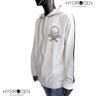 楽天市場 ハイドロゲン Hydrogen メンズ トップス パーカー フーディ チェスト部分スカルロゴ スリーブライン入りジップアップパーカー ホワイト 色違い ブラック グレー あり 077 Wh R 送料無料 Smtb Tk Db13s ガッツ ブランドショップ