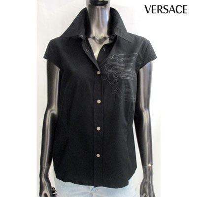 【Versace】バロック メデューサ シャツ 半袖 ブラック ボタン 楽天市場】ヴェルサーチジーンズ VERSACE JEANS レディース
