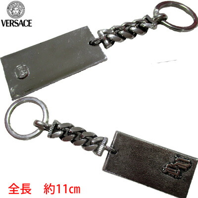 VERSACE レザーキーホルダー ショルダー付小物入れ VERSACE キーホルダー ベルサーチ ヴェルサーチェ グレカ キー