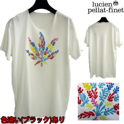 lucien pellat-finet ルシアンペラフィネ ロゴプリントTシャツ  ホワイト S IT0U7LLF89WO ルシアンペラフィネLucien Pellat Finet リーフプリントTシャツ