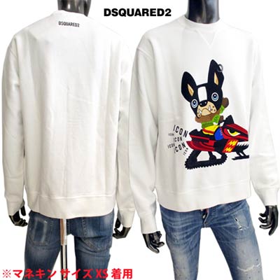 ディースクエアード DSQUARED2 メンズ トップス スウェット トレーナー ロゴ ユニセックス可 前Vガゼット・ICON/dogポップアートプリント・バックネックロゴプリント付裏起毛スウェット S80GU0052 S25042 100 (R72600) 122 秋冬【送料無料】 【smtb-TK】