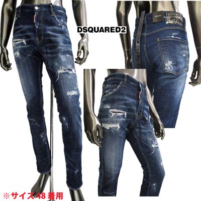 DSQUARED2 スキニージーンズ　リペア　ダメージ　イタリア製　スリム　36 DSQUARED2 スキニージーンズ リペア ダメージ イタリア製 スリム