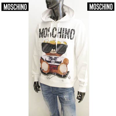 新品未使用】☆MOSCHINO☆モスキーノ・ピクセルロゴパーカー・ホワイト