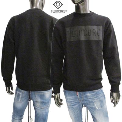 ツインカール TWINCURL メンズ トップス スウェット トレーナー ロゴ ユニセックス可 フロント部分TWINCURLロゴ付きスウェット ブラック TW262 BLACK BLOCK BLACK (R22000) 122 秋冬【送料無料】 【smtb-TK】