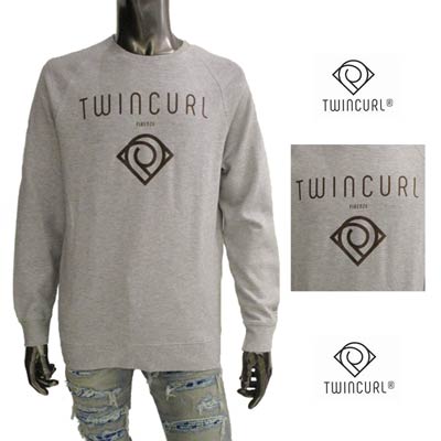 ツインカール TWINCURL メンズ トップス スウェット トレーナー ロゴ フロント部分TWINCURLロゴ・袖裾ロゴプリント付きスウェット グレー TW495 TWIN FI GREY(R27500) 122 秋冬【送料無料】 【smtb-TK】