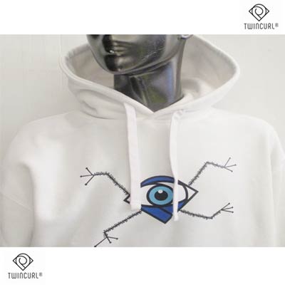 ツインカールTWINCURLメンズパーカーフーディートップスフロント/フード部分EYEロゴ・アーム部分ロゴライン入りプルオーバーパーカーホワイトTW265EYEWHITE(R29700)1222021年秋冬新作【送料無料】【smtb-TK】