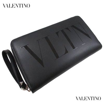 ◆VALENTINO◆ヴァレンティノ Vロゴ プレート ジップ ウォレット ◇VALENTINO◇ヴァレンティノ Vロゴ プレート ジップ ウォレット