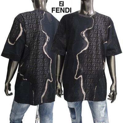 【楽天市場】フェンディ FENDI メンズ トップス Tシャツ 半袖 ロゴ モノグラム FFズッカ柄アブストラクト柄入りクルーネックTシャツ