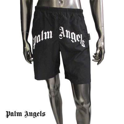 パームエンジェルス PALM ANGELS メンズ ボトムス パンツ 水着 スイムウエア スイミングパンツ フロントPALM ANGELSカーブロゴ・タグロゴ付きスイムパンツ ブラック PMFA005C99FAB001 1001 (R41800) GB221 春夏新作 【送料無料】 【smtb-TK】