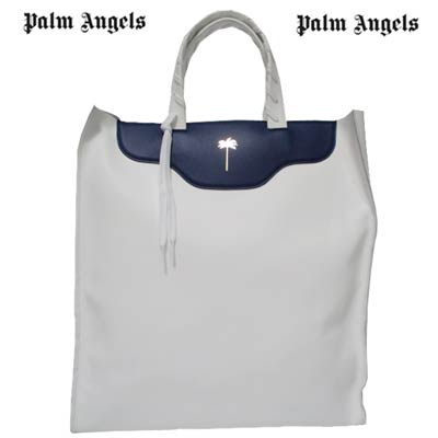 パームエンジェルス PALM ANGELS メンズ レディース 鞄 即物的なめし革本革 トートバッグ ユニ一発やる可 ゴールドPALM ANGELSロゴタイプ/パーフォレート産業・シュースピード競技付き添い人バイカラートートバッグ 白 PMNA060S22LEA001 0145 (R88000)  GB221 春夏新作 【貨物輸送無料】 【smtb-TK】