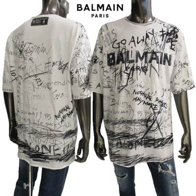 新作送料無料 バルマン BALMAIN メンズ トップス Tシャツ 半袖 ロゴ 総