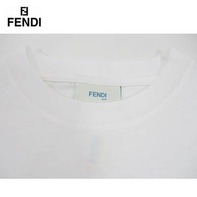 フェンディ FENDI キッズ Tシャツ 半袖 子供服 ロゴ ホワイト フロント 