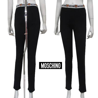 モスキーノ MOSCHINO レディース ボトムス ズボン下 レギンス アンダー御召しもの 酉の方角分け取りMOSCHINO/ベアーロゴ・サイドロゴタグ付き添い人レギンスズボン下 黒いこと ZUA4311 9008 0555 (R20900)  222 2022年秋冬新作 【貨物輸送無料】 【smtb-TK】
