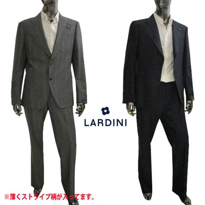 LARDINI ダブル スーツ チャコールグレー ストライプ 44 ラルディーニ LARDINI ダブル スーツ チャコールグレー ストライプ 44 ラルディーニ
