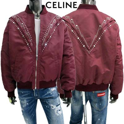 24SS【CELINE】ダニ ジャケット ブティ コットン ロゴボタン CELINE(セリーヌ) 21SSスタッズロゴサテンテディジャケット