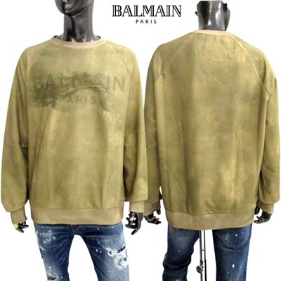 バルマン BALMAIN メンズ トップス トレーナー スウェット ロゴ タイダイ柄フロントデザートBALMAINロゴプリント入りトレーナー ベージュ AH1JS004 GC61 WDV (R125400) 321 2023年春夏新作 【送料無料】 【smtb-TK】